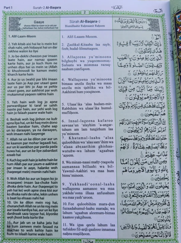 The Holy Quran – Urdu translation in ROMAN Script with Transliteration and Arabic Text by Mufti Taqi Usmani - Image 4